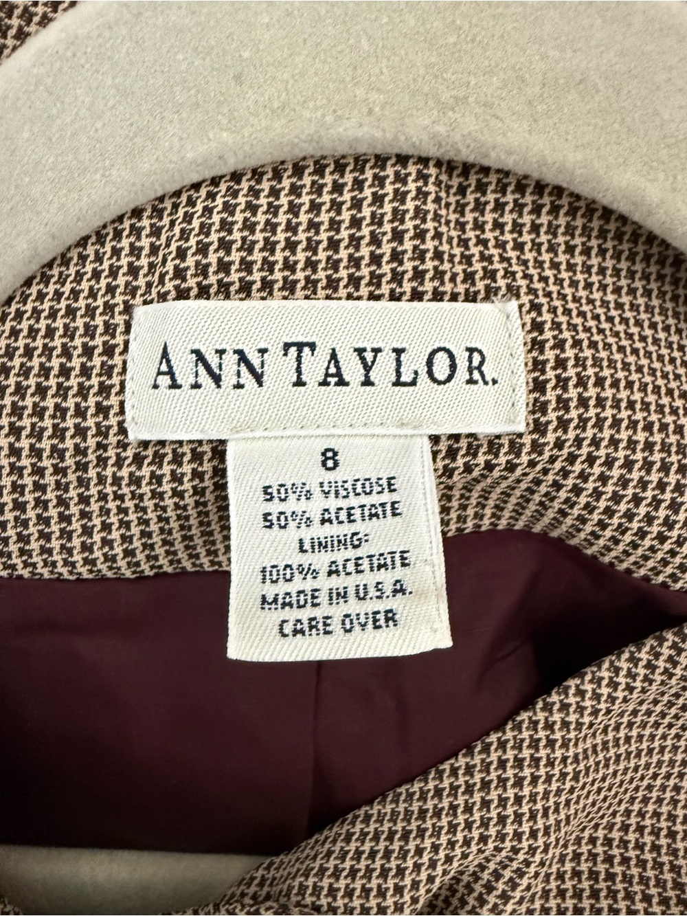 Ann Taylor Houndstooth Pant Suit Set Vest & Wide Leg Pants Size 8 Career Wear - Picture 7 of 12